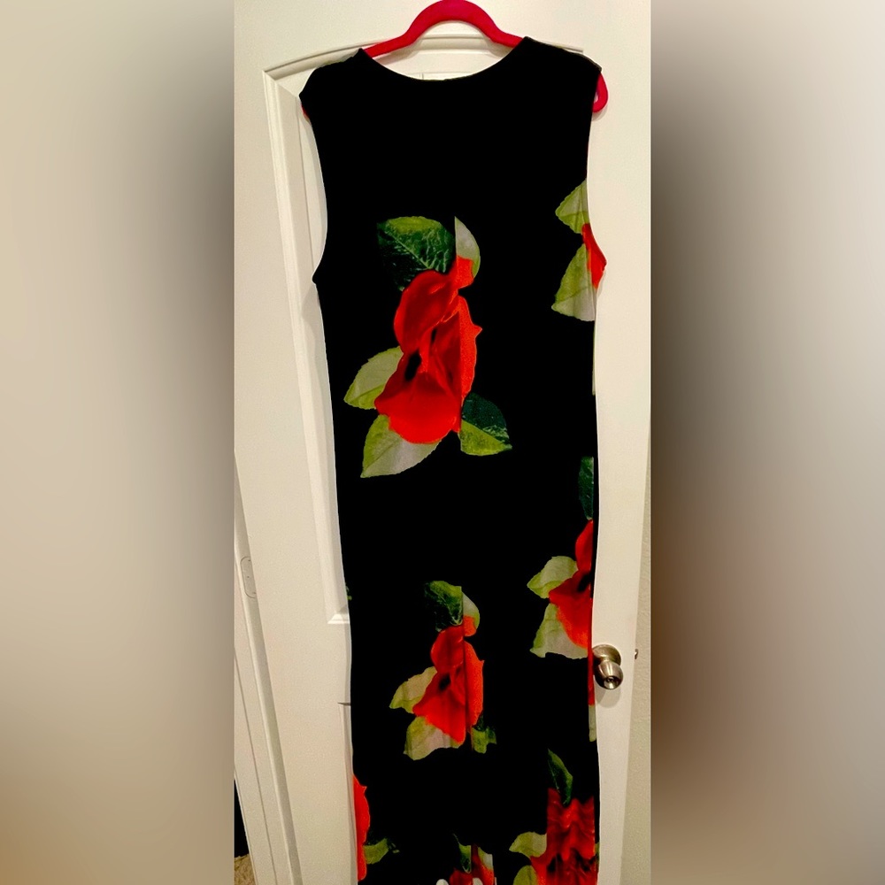 Beautiful Dress with Huge Red Roses